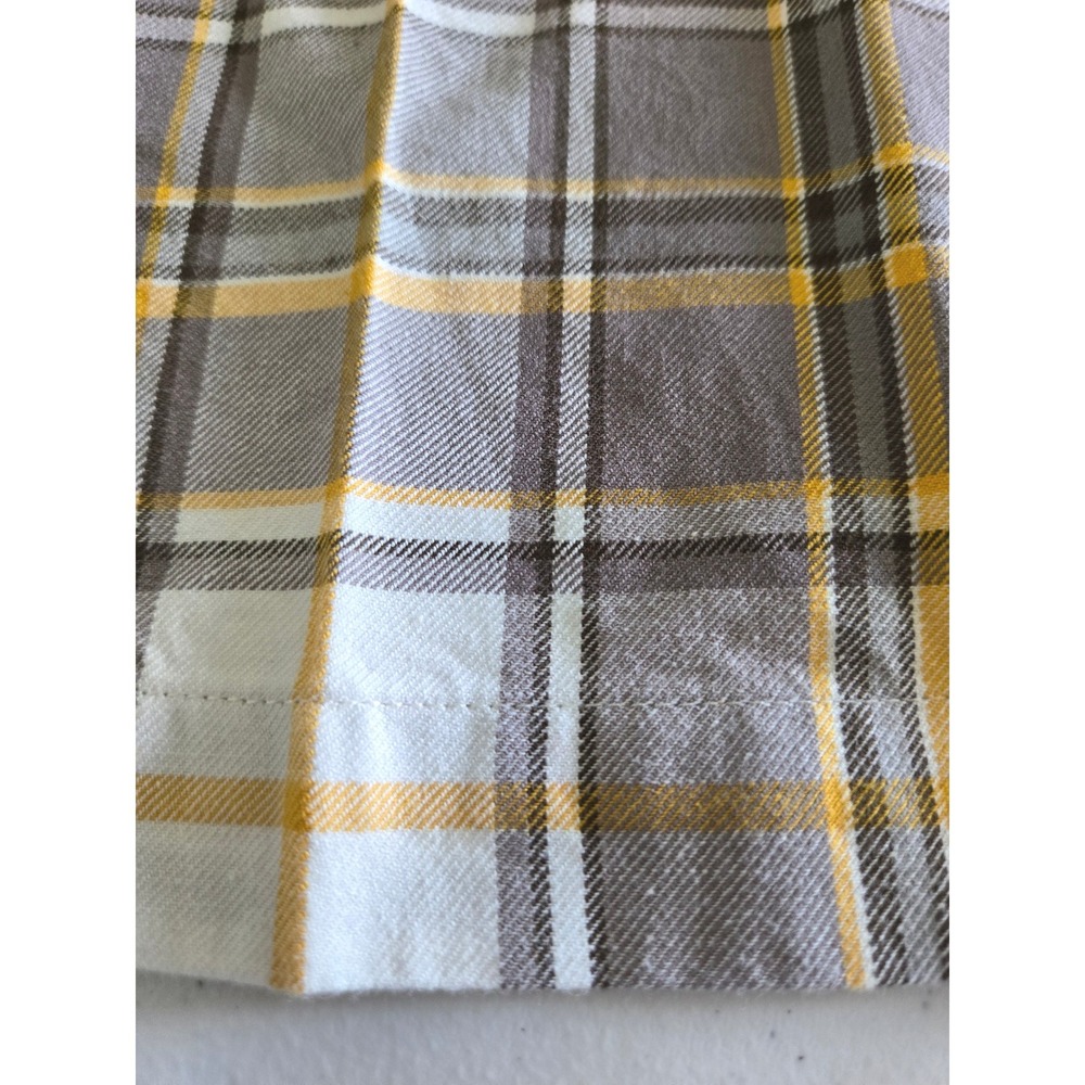 Sur La Table Plaid Cotton Napkins Set of 11 Grey White Yellow 20x20 Farmhouse